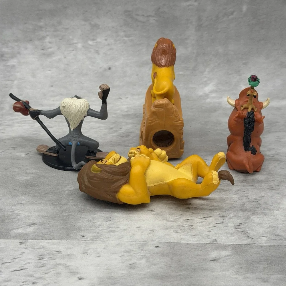 Disney Vtg The Lion King Figure Toy Lot Of 4 Simba Mufasa Rafiki Timon Pumba PVC
